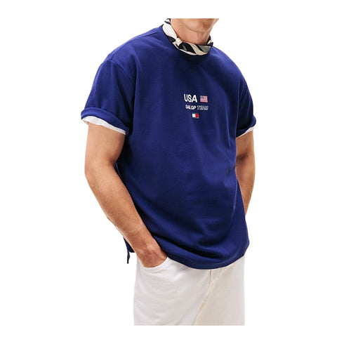 T-shirt Uomo a tinta unita, in tessuto tecnico, con logo U.S. Sail GP Team